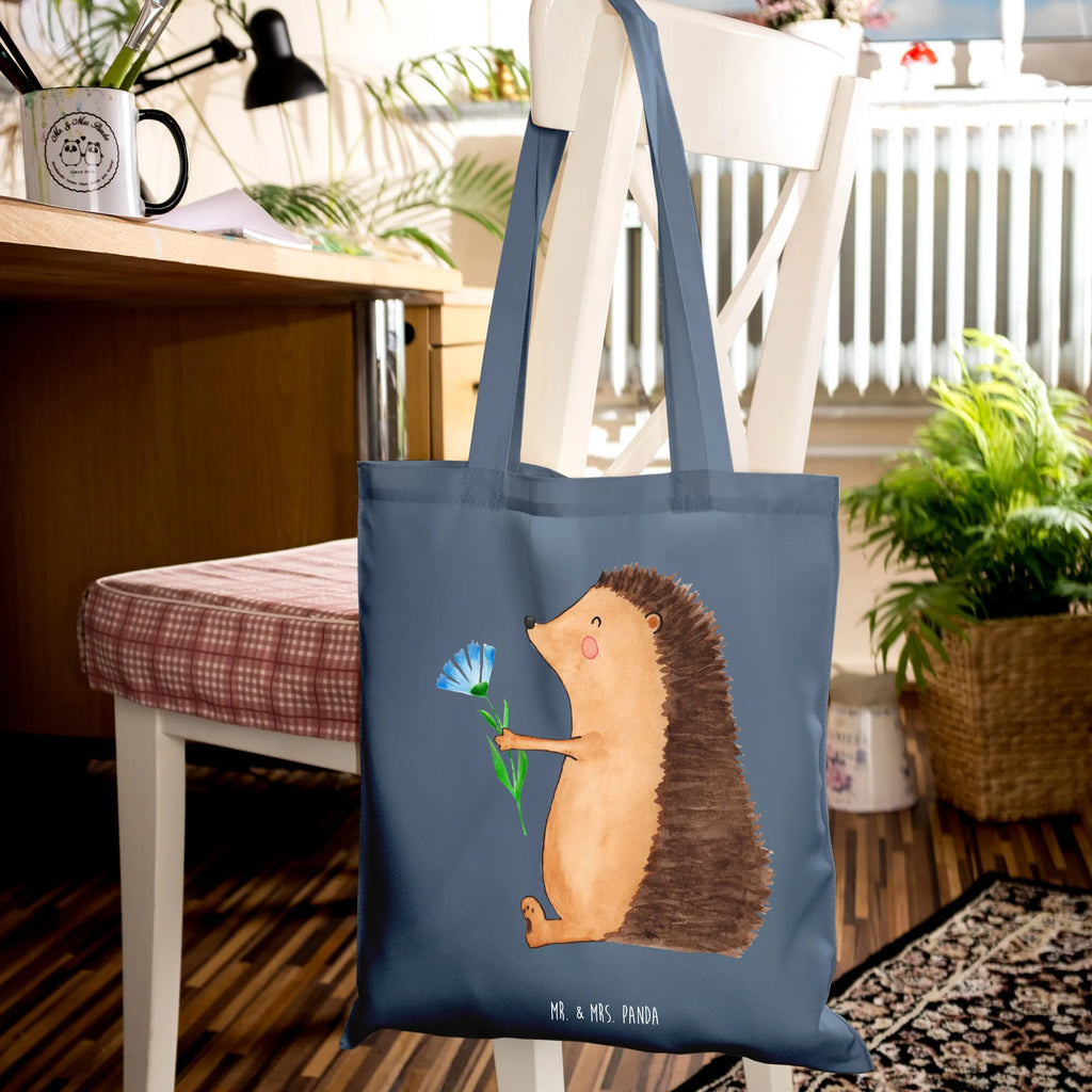 Tote bag Hedgehog Flower Laptoptasche, Beutel, Strandtasche, Shopper, Schultertasche, Jutetasche, Einkaufstasche, Umhängetasche, Stofftasche, Einkaufstüte, Badetasche, Jutebeutel, Tasche, Tragetasche, Stoffbeutel, Beuteltasche, Tiermotive, Gute Laune, lustige Sprüche, Tiere, Krankheit, Genesungswünsche, Besuch, krank, Krankenhaus, Gute Besserung, Igel