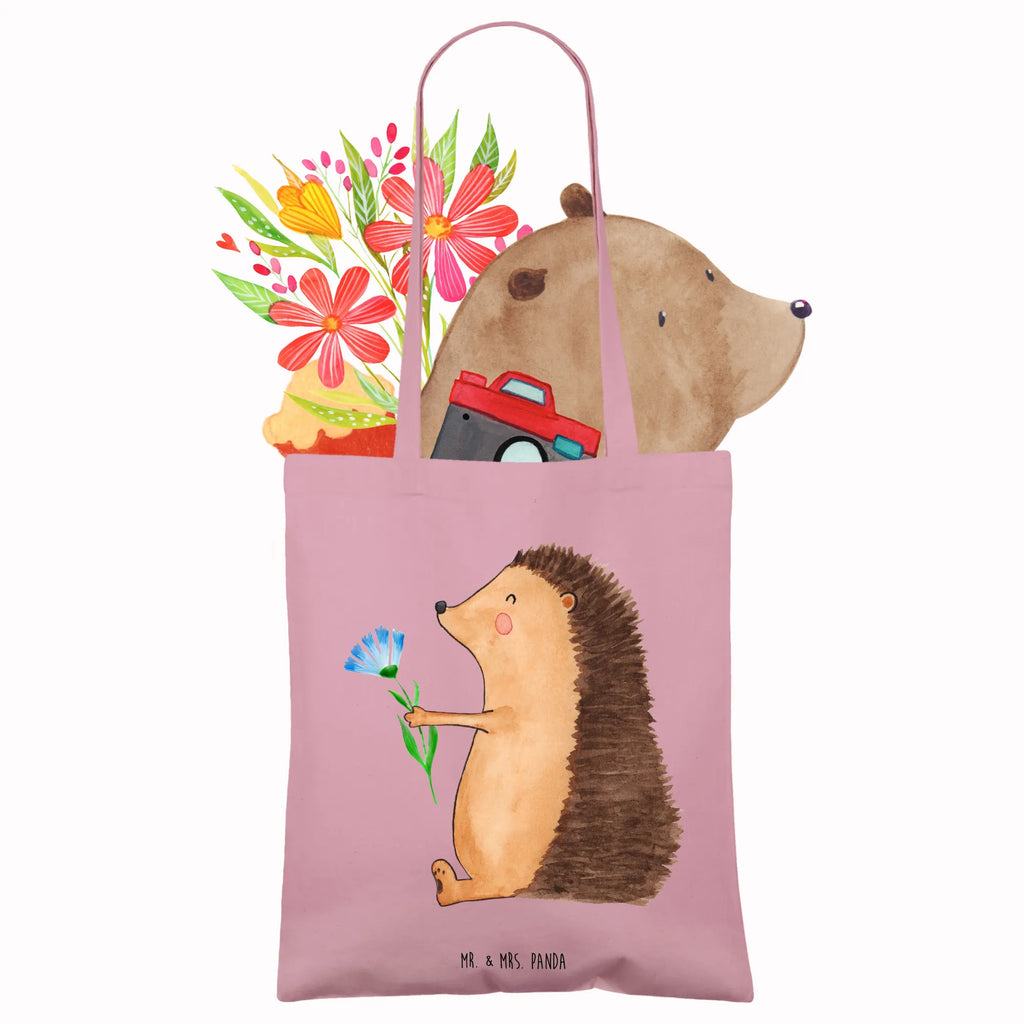Tote bag Hedgehog Flower Laptoptasche, Beutel, Strandtasche, Shopper, Schultertasche, Jutetasche, Einkaufstasche, Umhängetasche, Stofftasche, Einkaufstüte, Badetasche, Jutebeutel, Tasche, Tragetasche, Stoffbeutel, Beuteltasche, Tiermotive, Gute Laune, lustige Sprüche, Tiere, Krankheit, Genesungswünsche, Besuch, krank, Krankenhaus, Gute Besserung, Igel