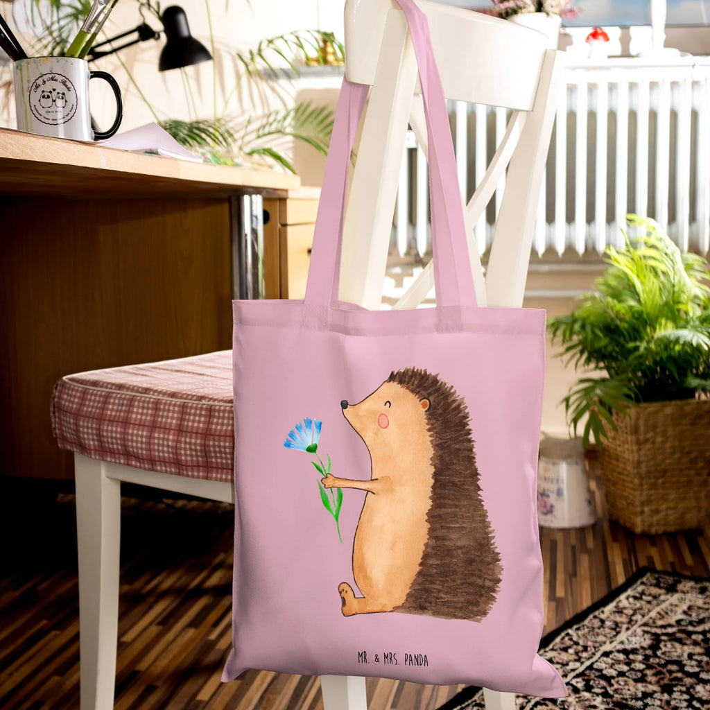 Tote bag Hedgehog Flower Laptoptasche, Beutel, Strandtasche, Shopper, Schultertasche, Jutetasche, Einkaufstasche, Umhängetasche, Stofftasche, Einkaufstüte, Badetasche, Jutebeutel, Tasche, Tragetasche, Stoffbeutel, Beuteltasche, Tiermotive, Gute Laune, lustige Sprüche, Tiere, Krankheit, Genesungswünsche, Besuch, krank, Krankenhaus, Gute Besserung, Igel