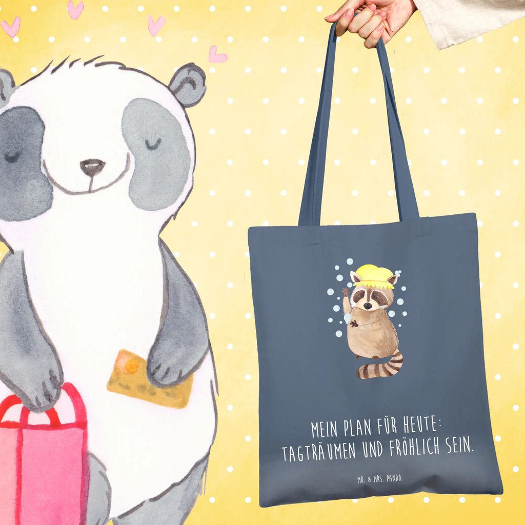 Tragetasche Waschbär Laptoptasche, Stoffbeutel, Shopper, Badetasche, Beutel, Strandtasche, Einkaufstüte, Jutebeutel, Beuteltasche, Stofftasche, Schultertasche, Tasche, Einkaufstasche, Jutetasche, Tragetasche, Umhängetasche, Tiermotive, Gute Laune, lustige Sprüche, Tiere, Tagträumen, Seifenblasen, Waschbär, waschen, Fröhlich, Plan