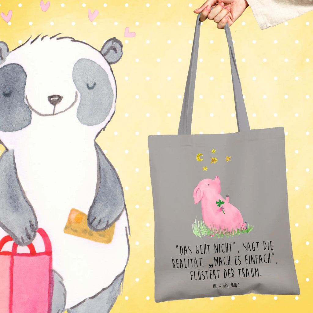 Tote bag Pig Luck cloth bag, bag, shopper, shopping bag, jute bag, pouch, Carrier bag, shoulder bag, cotton bag, small animals, cute, funny, cute animal motives, hand drawn, small world, funny sayings, good mood, happy, gifts, gift ideas, special gifts, animal lover, card, motivation, goals, lucky charm, asterisks, piglet, pig, stars, Lucky bastard. Luck, dreams