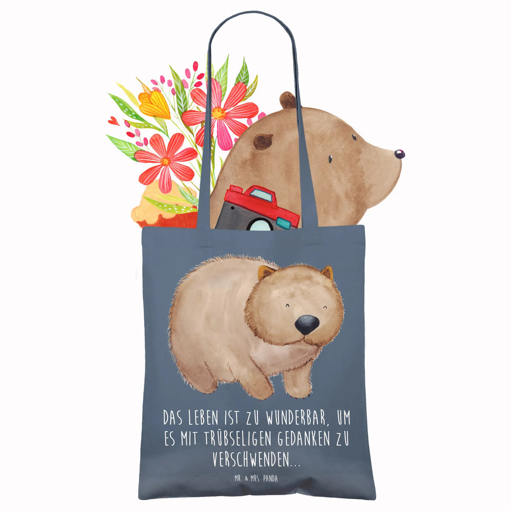 Tote bag Wombat cotton bag, jute bag, pouch, bag, Carrier bag, shopper, shoulder bag, cloth bag, shopping bag, small animals, cute, funny, cute animal motives, hand drawn, small world, funny sayings, good mood, happy, gifts, gift ideas, special gifts, animal lover, card, life is beautiful, Wombat, Australia, motivation, saying
