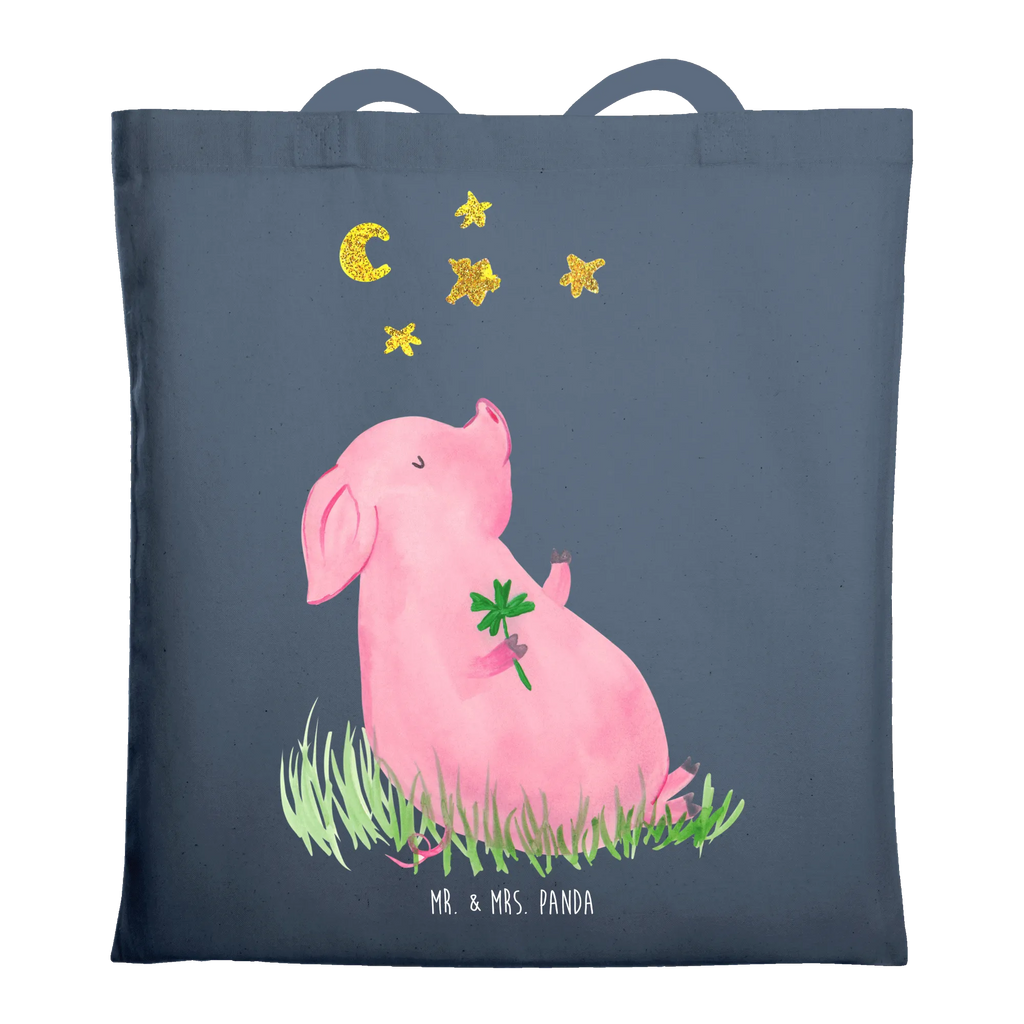 Tote bag Pig Luck cloth bag, bag, shopper, shopping bag, jute bag, pouch, Carrier bag, shoulder bag, cotton bag, small animals, cute, funny, cute animal motives, hand drawn, small world, funny sayings, good mood, happy, gifts, gift ideas, special gifts, animal lover, card, motivation, goals, lucky charm, asterisks, piglet, pig, stars, Lucky bastard. Luck, dreams