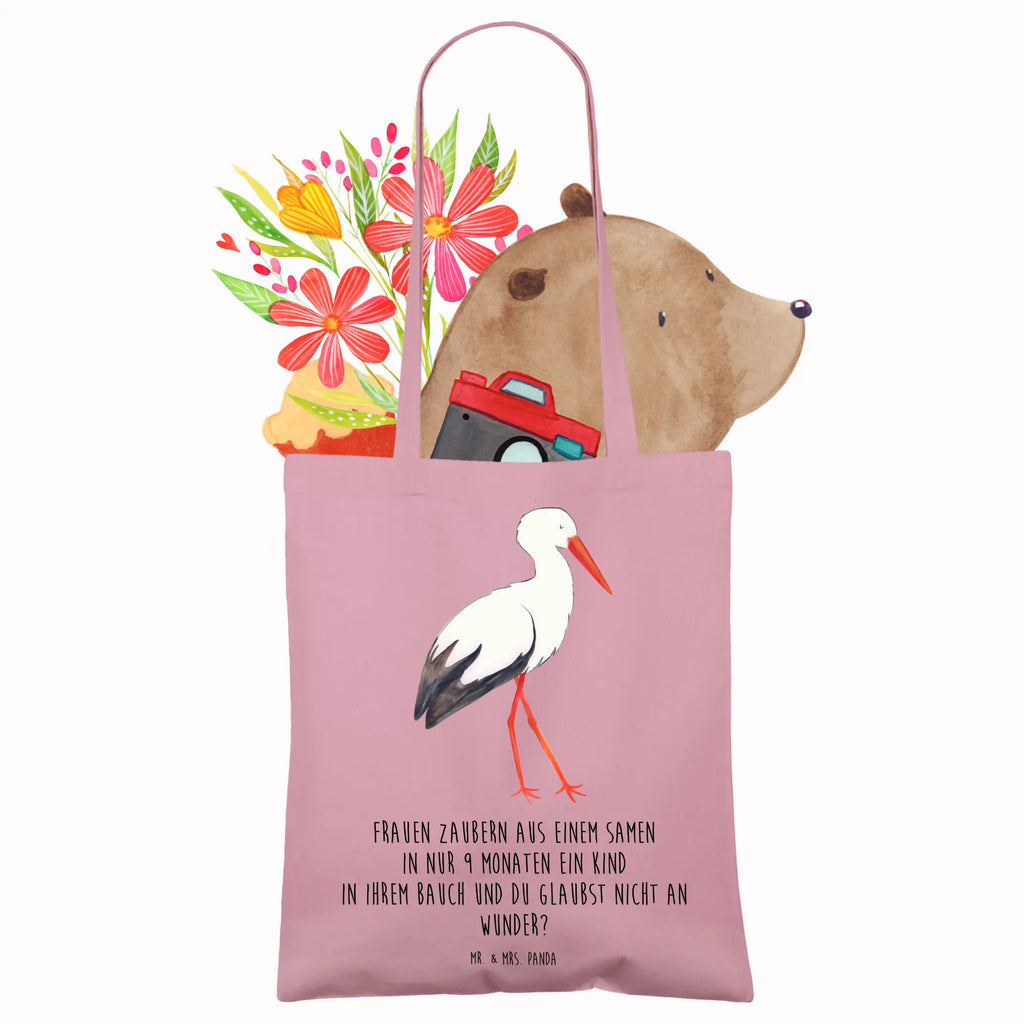 Tote bag Stork Stoffbeutel, Tasche, Laptoptasche, Badetasche, Jutetasche, Stofftasche, Beutel, Jutebeutel, Schultertasche, Beuteltasche, Strandtasche, Tragetasche, Einkaufstasche, Umhängetasche, Shopper, Einkaufstüte, Tiermotive, Gute Laune, lustige Sprüche, Tiere, Mutter werden, Schwangerschaft, Schwanger, Storch, Baby, Mütter, Störche, Mutter, Geburt, Babybauch