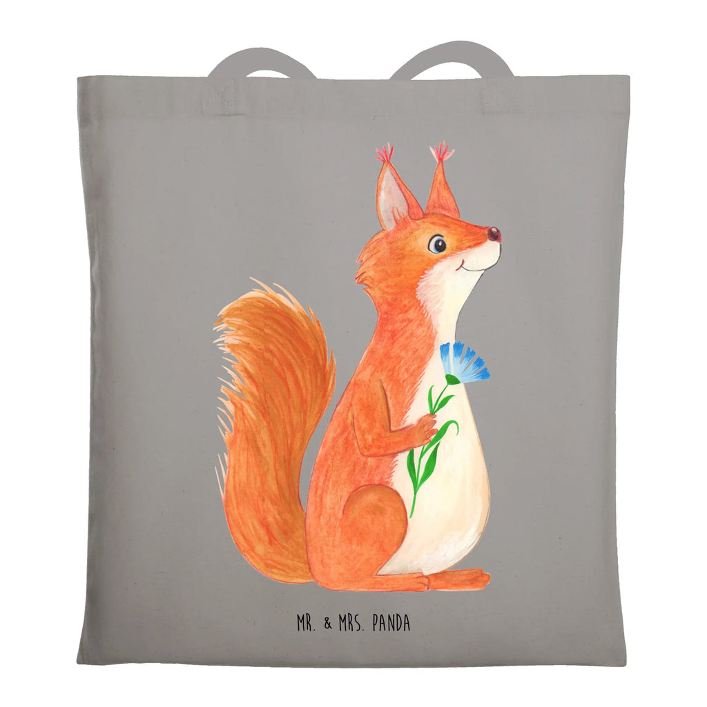 Tote bag Squirrel flower pouch, cotton bag, Carrier bag, cloth bag, shopper, bag, shoulder bag, jute bag, shopping bag, small animals, cute, funny, cute animal motives, hand drawn, small world, funny sayings, good mood, happy, gifts, gift ideas, special gifts, animal lover, card, positive saying, fun, Squirrel, laughter, saying decoration, squirrel, motivation pictures, happy saying, motivation sayings