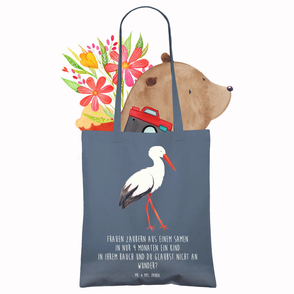 Tote bag Stork Stoffbeutel, Tasche, Laptoptasche, Badetasche, Jutetasche, Stofftasche, Beutel, Jutebeutel, Schultertasche, Beuteltasche, Strandtasche, Tragetasche, Einkaufstasche, Umhängetasche, Shopper, Einkaufstüte, Tiermotive, Gute Laune, lustige Sprüche, Tiere, Mutter werden, Schwangerschaft, Schwanger, Storch, Baby, Mütter, Störche, Mutter, Geburt, Babybauch