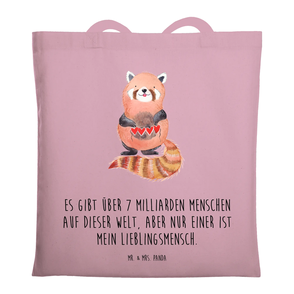 Tragetasche Roter Panda Stoffbeutel, Beuteltasche, Shopper, Einkaufstüte, Beutel, Umhängetasche, Einkaufstasche, Badetasche, Stofftasche, Jutebeutel, Schultertasche, Tragetasche, Laptoptasche, Jutetasche, Tasche, Strandtasche, Tiermotive, Gute Laune, lustige Sprüche, Tiere, Panda, Rot, Liebling, Lieblingsmensch, Liebe, Herz