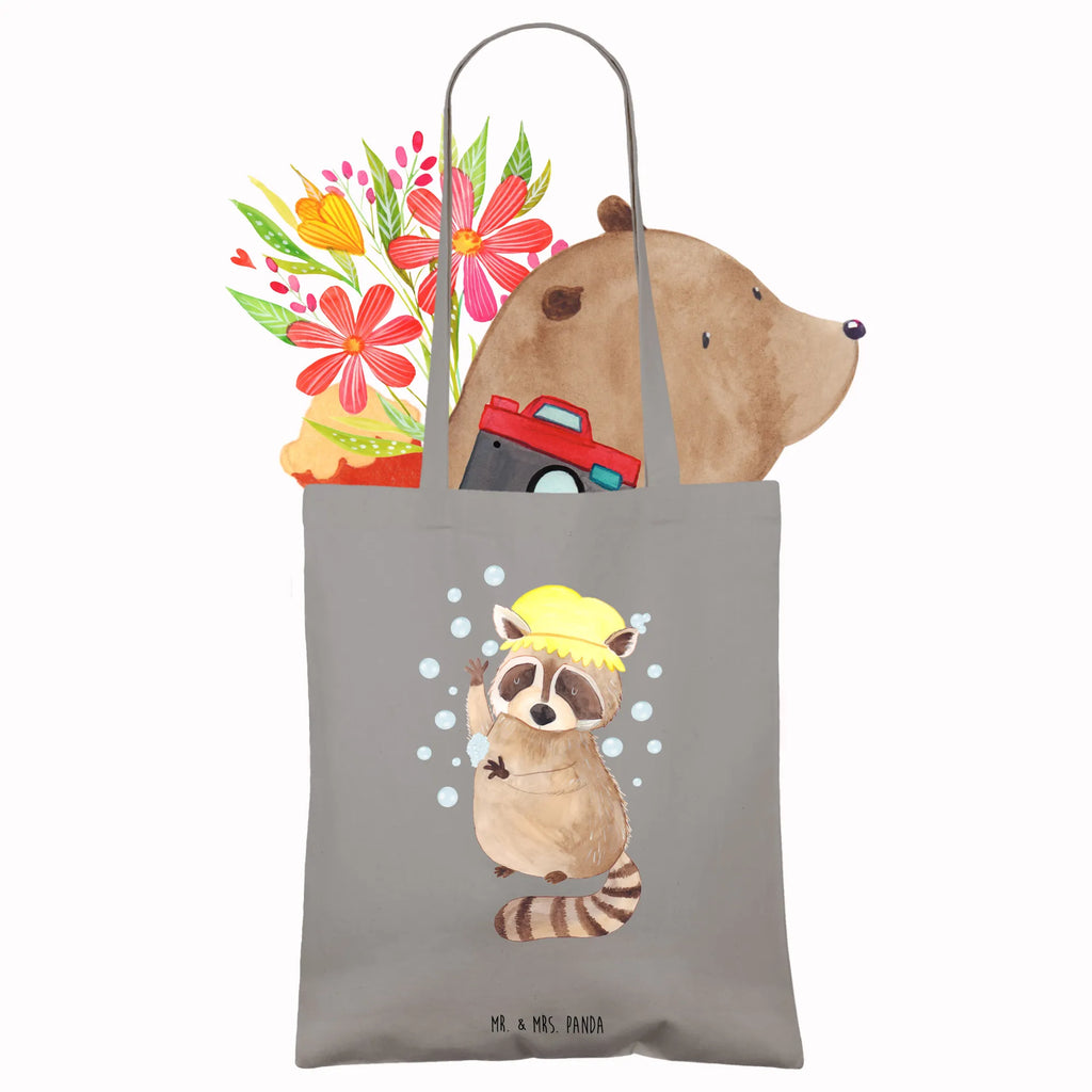 Tragetasche Waschbär Laptoptasche, Stoffbeutel, Shopper, Badetasche, Beutel, Strandtasche, Einkaufstüte, Jutebeutel, Beuteltasche, Stofftasche, Schultertasche, Tasche, Einkaufstasche, Jutetasche, Tragetasche, Umhängetasche, Tiermotive, Gute Laune, lustige Sprüche, Tiere, Tagträumen, Seifenblasen, Waschbär, waschen, Fröhlich, Plan