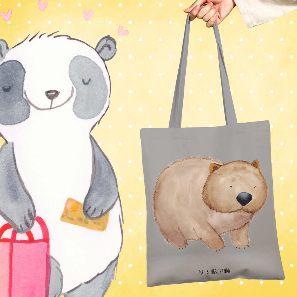 Tote bag Wombat cotton bag, jute bag, pouch, bag, Carrier bag, shopper, shoulder bag, cloth bag, shopping bag, small animals, cute, funny, cute animal motives, hand drawn, small world, funny sayings, good mood, happy, gifts, gift ideas, special gifts, animal lover, card, life is beautiful, Wombat, Australia, motivation, saying