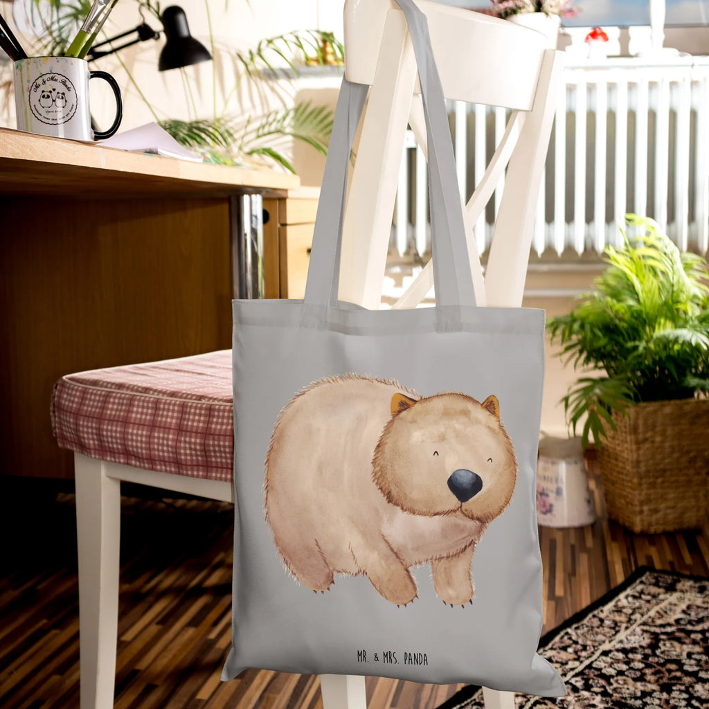 Tote bag Wombat cotton bag, jute bag, pouch, bag, Carrier bag, shopper, shoulder bag, cloth bag, shopping bag, small animals, cute, funny, cute animal motives, hand drawn, small world, funny sayings, good mood, happy, gifts, gift ideas, special gifts, animal lover, card, life is beautiful, Wombat, Australia, motivation, saying