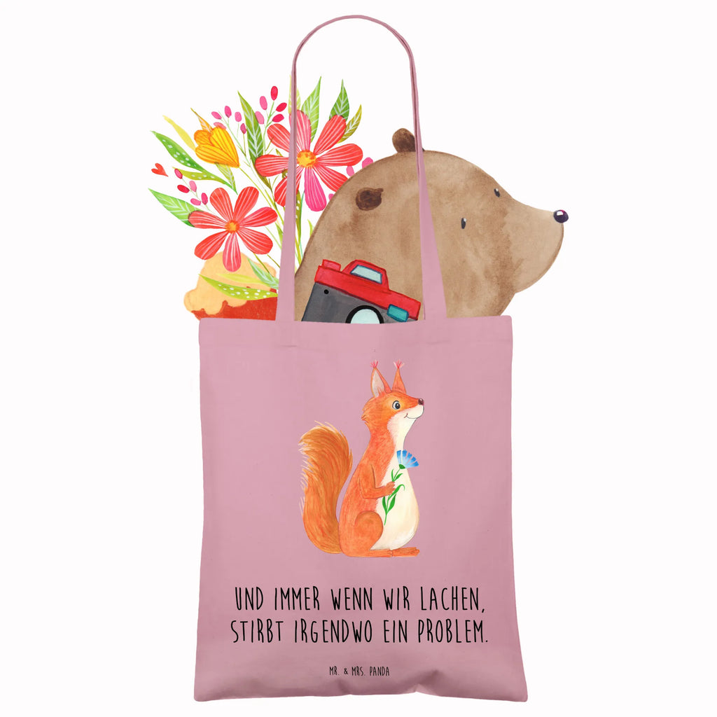 Tote bag Squirrel flower pouch, cotton bag, Carrier bag, cloth bag, shopper, bag, shoulder bag, jute bag, shopping bag, small animals, cute, funny, cute animal motives, hand drawn, small world, funny sayings, good mood, happy, gifts, gift ideas, special gifts, animal lover, card, positive saying, fun, Squirrel, laughter, saying decoration, squirrel, motivation pictures, happy saying, motivation sayings