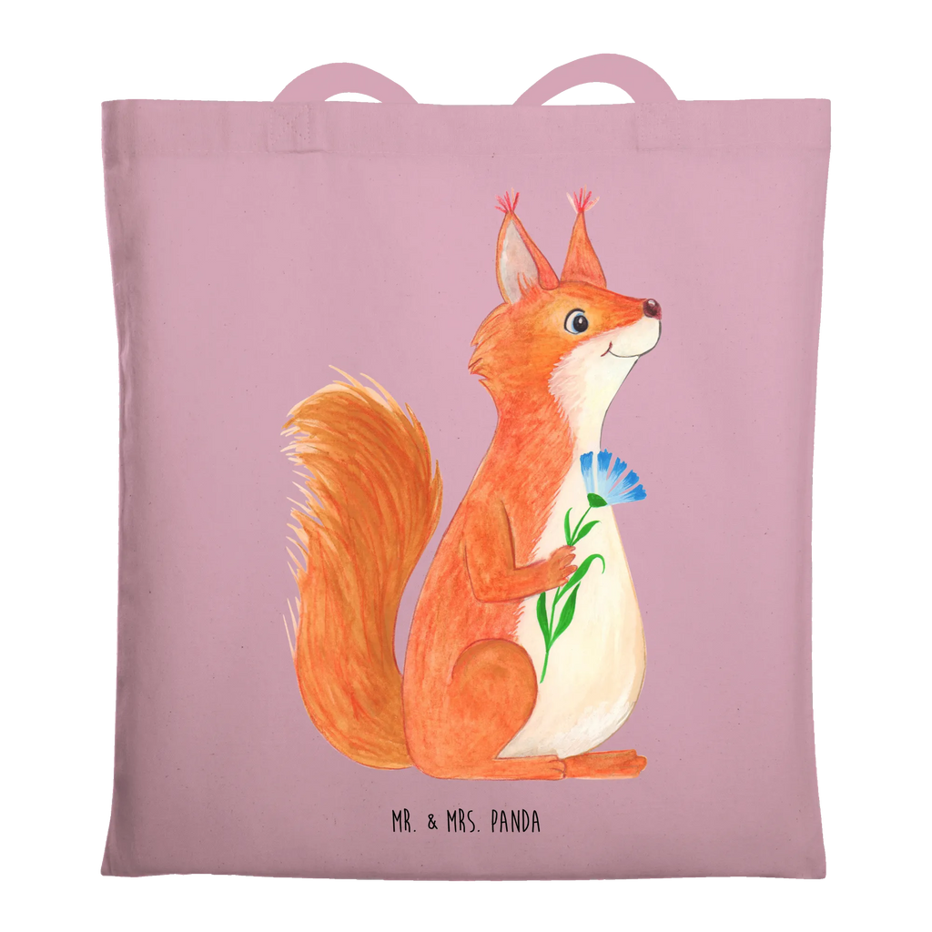 Tote bag Squirrel flower pouch, cotton bag, Carrier bag, cloth bag, shopper, bag, shoulder bag, jute bag, shopping bag, small animals, cute, funny, cute animal motives, hand drawn, small world, funny sayings, good mood, happy, gifts, gift ideas, special gifts, animal lover, card, positive saying, fun, Squirrel, laughter, saying decoration, squirrel, motivation pictures, happy saying, motivation sayings