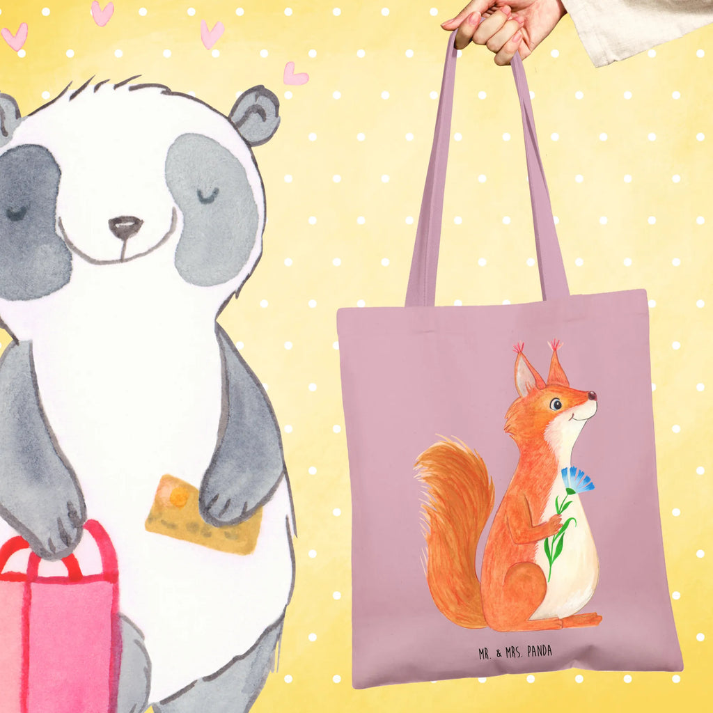 Tote bag Squirrel flower pouch, cotton bag, Carrier bag, cloth bag, shopper, bag, shoulder bag, jute bag, shopping bag, small animals, cute, funny, cute animal motives, hand drawn, small world, funny sayings, good mood, happy, gifts, gift ideas, special gifts, animal lover, card, positive saying, fun, Squirrel, laughter, saying decoration, squirrel, motivation pictures, happy saying, motivation sayings