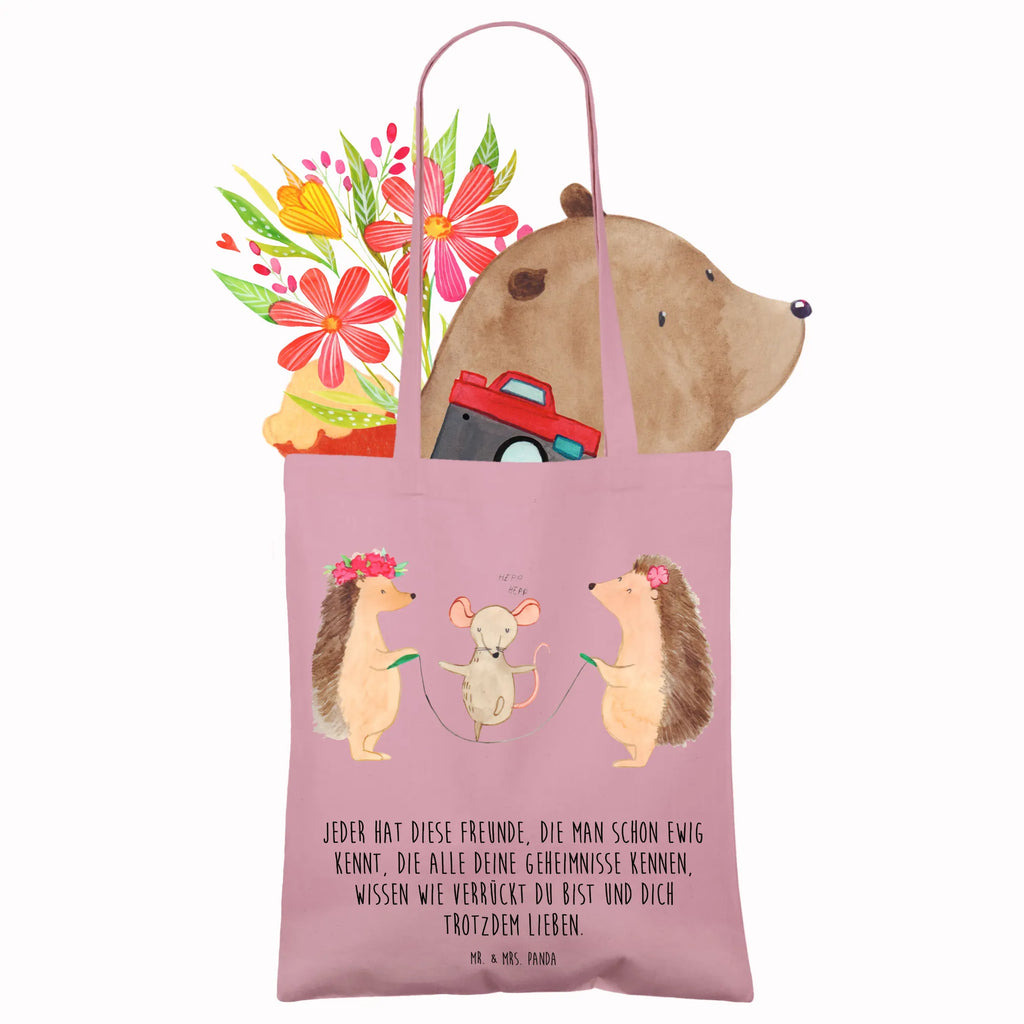 Tragetasche Igel Seilhüpfen Beuteltasche, Einkaufstüte, Stofftasche, Einkaufstasche, Stoffbeutel, Jutetasche, Shopper, Badetasche, Tasche, Laptoptasche, Jutebeutel, Tragetasche, Schultertasche, Strandtasche, Umhängetasche, Beutel, Tiermotive, Gute Laune, lustige Sprüche, Tiere, Kindergarten, Maus, Seilhüpfen, Kinder, Seilspringen, Igel