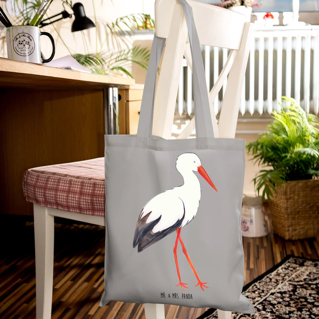 Tote bag Stork Stoffbeutel, Tasche, Laptoptasche, Badetasche, Jutetasche, Stofftasche, Beutel, Jutebeutel, Schultertasche, Beuteltasche, Strandtasche, Tragetasche, Einkaufstasche, Umhängetasche, Shopper, Einkaufstüte, Tiermotive, Gute Laune, lustige Sprüche, Tiere, Mutter werden, Schwangerschaft, Schwanger, Storch, Baby, Mütter, Störche, Mutter, Geburt, Babybauch