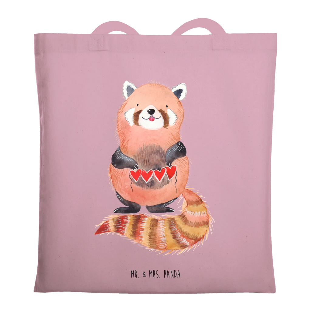 Tragetasche Roter Panda Stoffbeutel, Beuteltasche, Shopper, Einkaufstüte, Beutel, Umhängetasche, Einkaufstasche, Badetasche, Stofftasche, Jutebeutel, Schultertasche, Tragetasche, Laptoptasche, Jutetasche, Tasche, Strandtasche, Tiermotive, Gute Laune, lustige Sprüche, Tiere, Panda, Rot, Liebling, Lieblingsmensch, Liebe, Herz
