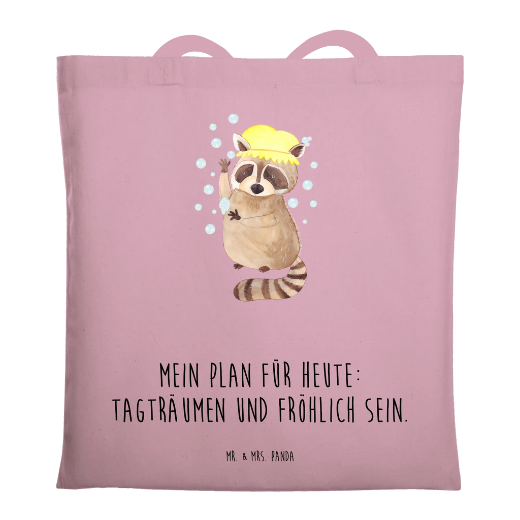 Tragetasche Waschbär Laptoptasche, Stoffbeutel, Shopper, Badetasche, Beutel, Strandtasche, Einkaufstüte, Jutebeutel, Beuteltasche, Stofftasche, Schultertasche, Tasche, Einkaufstasche, Jutetasche, Tragetasche, Umhängetasche, Tiermotive, Gute Laune, lustige Sprüche, Tiere, Tagträumen, Seifenblasen, Waschbär, waschen, Fröhlich, Plan