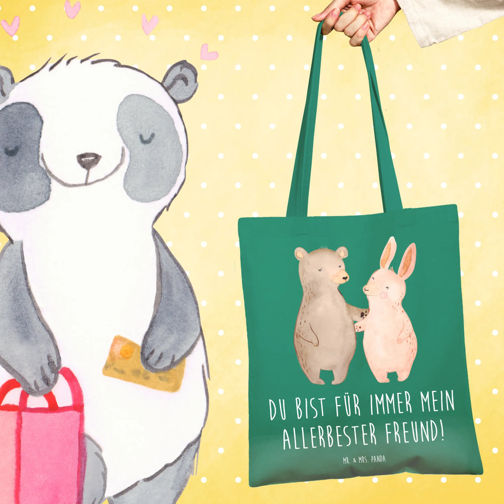 Tote bag bear and rabbit Embrace