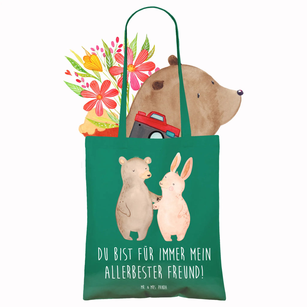 Tote bag bear and rabbit Embrace