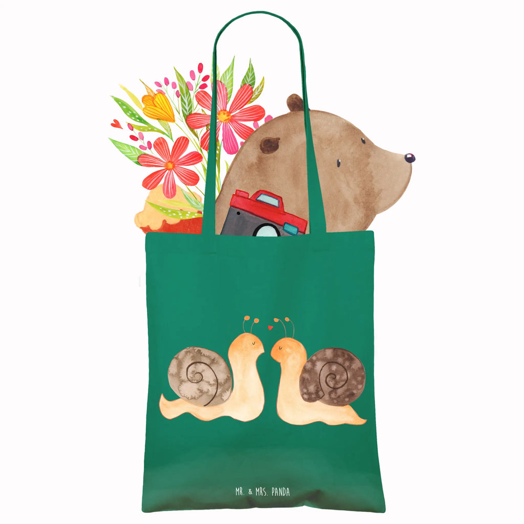 Tote bag Snails in love Strandtasche, Laptoptasche, Tragetasche, Schultertasche, Tasche, Beuteltasche, Umhängetasche, Jutetasche, Einkaufstasche, Badetasche, Stofftasche, Stoffbeutel, Einkaufstüte, Shopper, Beutel, Jutebeutel, Liebe, Partner, Freund, Freundin, Ehemann, Ehefrau, Heiraten, Verlobung, Heiratsantrag, Liebesgeschenk, Jahrestag, Hocheitstag