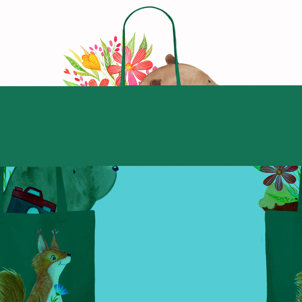 Tote bag Squirrel flower pouch, cotton bag, Carrier bag, cloth bag, shopper, bag, shoulder bag, jute bag, shopping bag, small animals, cute, funny, cute animal motives, hand drawn, small world, funny sayings, good mood, happy, gifts, gift ideas, special gifts, animal lover, card, positive saying, fun, Squirrel, laughter, saying decoration, squirrel, motivation pictures, happy saying, motivation sayings