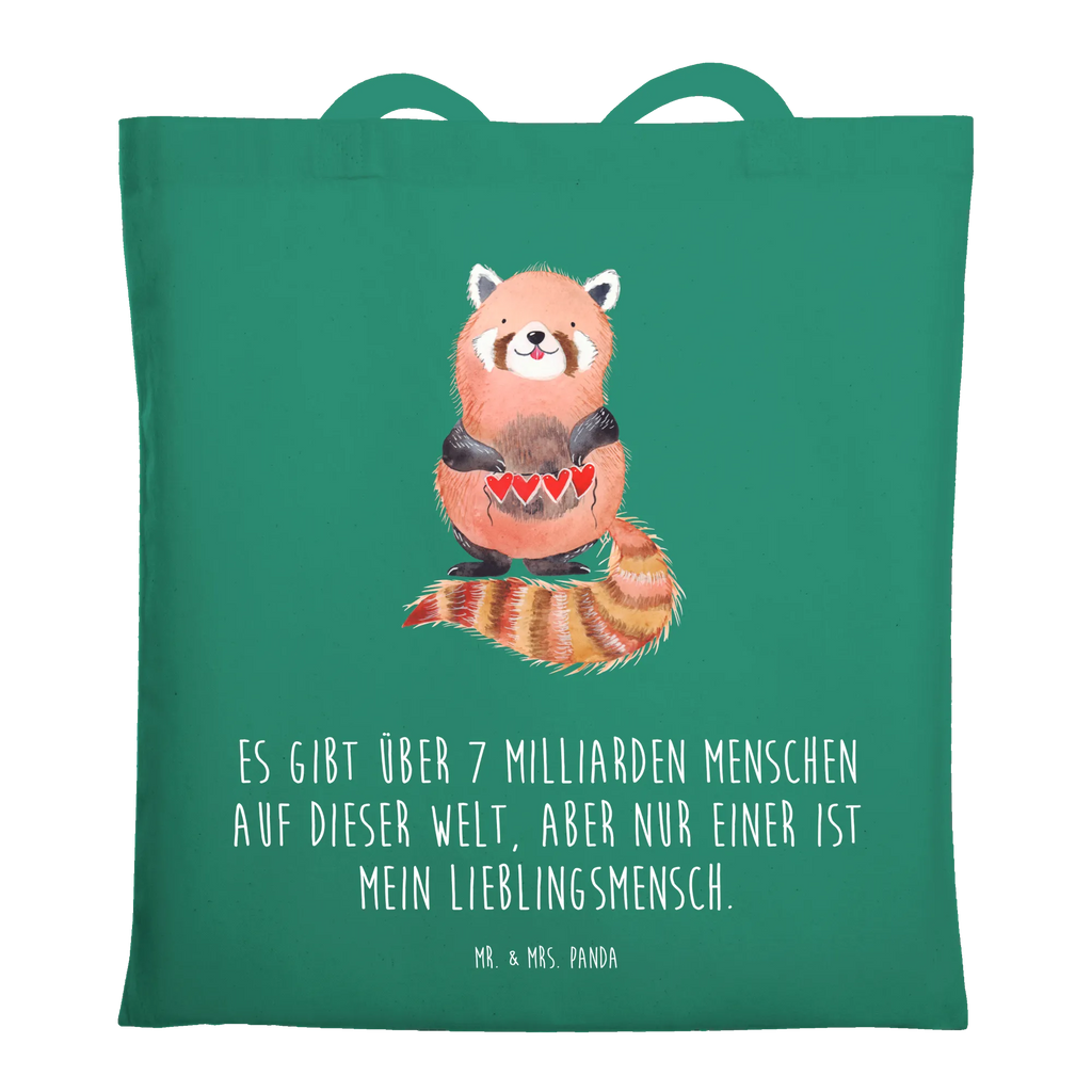 Tragetasche Roter Panda Stoffbeutel, Beuteltasche, Shopper, Einkaufstüte, Beutel, Umhängetasche, Einkaufstasche, Badetasche, Stofftasche, Jutebeutel, Schultertasche, Tragetasche, Laptoptasche, Jutetasche, Tasche, Strandtasche, Tiermotive, Gute Laune, lustige Sprüche, Tiere, Panda, Rot, Liebling, Lieblingsmensch, Liebe, Herz