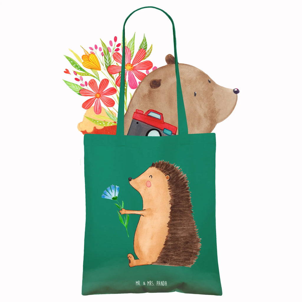 Tote bag Hedgehog Flower Laptoptasche, Beutel, Strandtasche, Shopper, Schultertasche, Jutetasche, Einkaufstasche, Umhängetasche, Stofftasche, Einkaufstüte, Badetasche, Jutebeutel, Tasche, Tragetasche, Stoffbeutel, Beuteltasche, Tiermotive, Gute Laune, lustige Sprüche, Tiere, Krankheit, Genesungswünsche, Besuch, krank, Krankenhaus, Gute Besserung, Igel