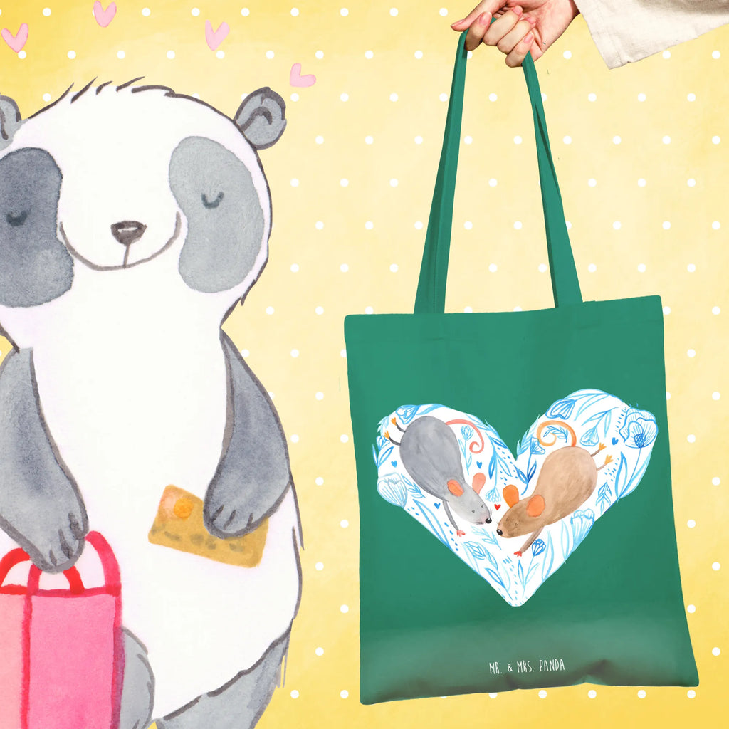Tote bag Mice heart Strandtasche, Laptoptasche, Badetasche, Stofftasche, Jutetasche, Einkaufstasche, Shopper, Beutel, Tasche, Schultertasche, Einkaufstüte, Beuteltasche, Umhängetasche, Jutebeutel, Tragetasche, Stoffbeutel, Liebe, Partner, Freund, Freundin, Ehemann, Ehefrau, Heiraten, Verlobung, Heiratsantrag, Liebesgeschenk, Jahrestag, Hocheitstag, Hochzeit, Mäuse, Maus, Love, Geschenk für zwei, Lieblingsmensch, Liebesbotschaft, Gemeinsamkeit, Liebesbeweis