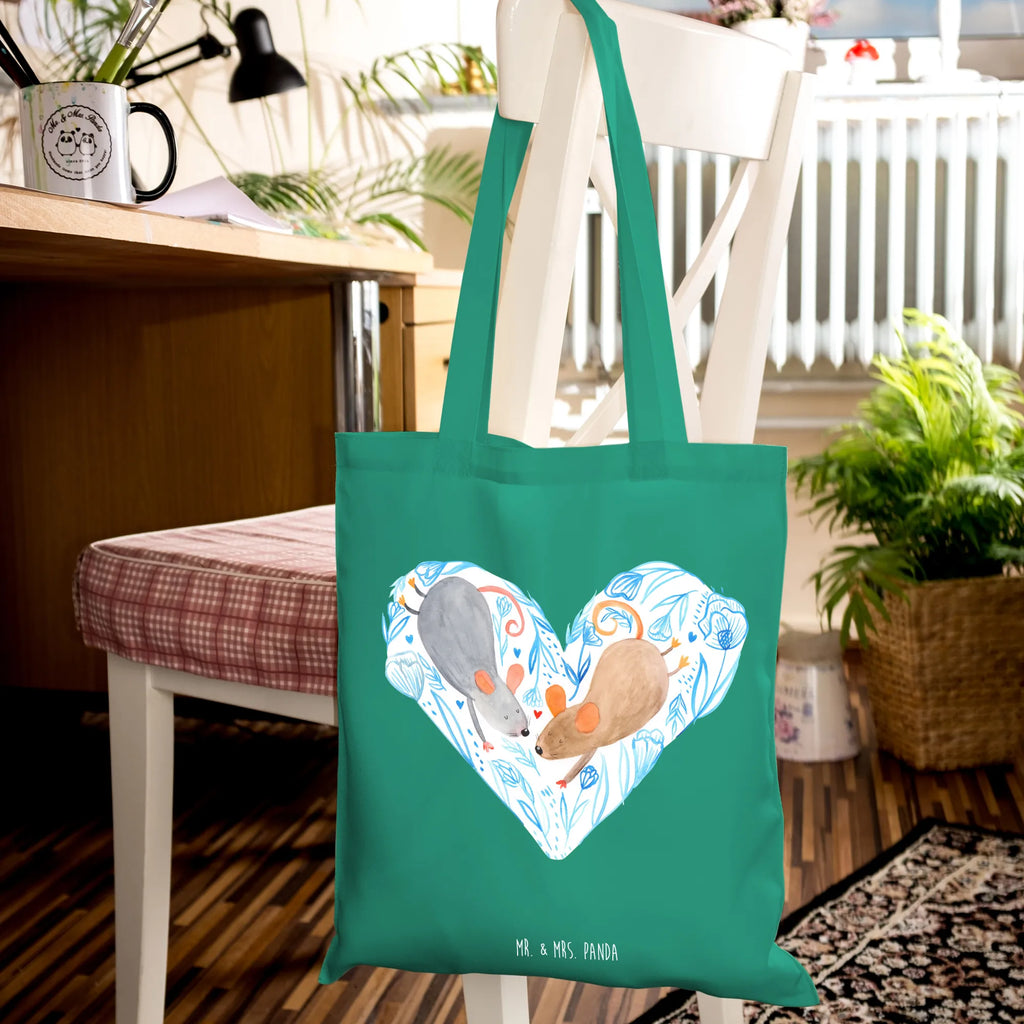 Tote bag Mice heart Strandtasche, Laptoptasche, Badetasche, Stofftasche, Jutetasche, Einkaufstasche, Shopper, Beutel, Tasche, Schultertasche, Einkaufstüte, Beuteltasche, Umhängetasche, Jutebeutel, Tragetasche, Stoffbeutel, Liebe, Partner, Freund, Freundin, Ehemann, Ehefrau, Heiraten, Verlobung, Heiratsantrag, Liebesgeschenk, Jahrestag, Hocheitstag, Hochzeit, Mäuse, Maus, Love, Geschenk für zwei, Lieblingsmensch, Liebesbotschaft, Gemeinsamkeit, Liebesbeweis
