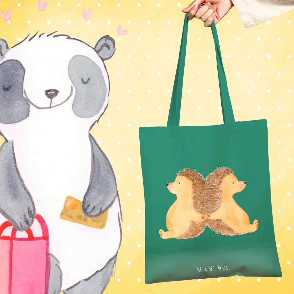 Tote bag Hedgehogs holding hands
