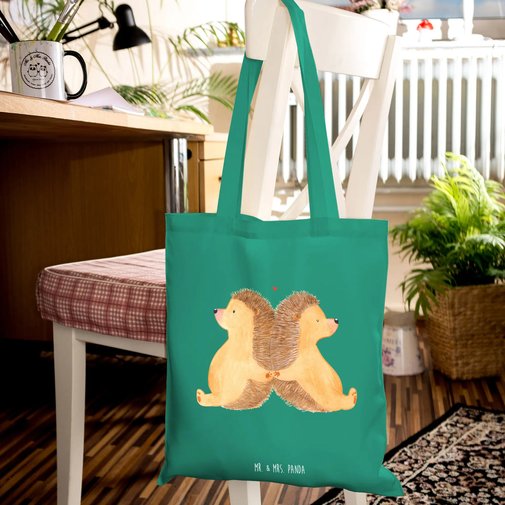 Tote bag Hedgehogs holding hands