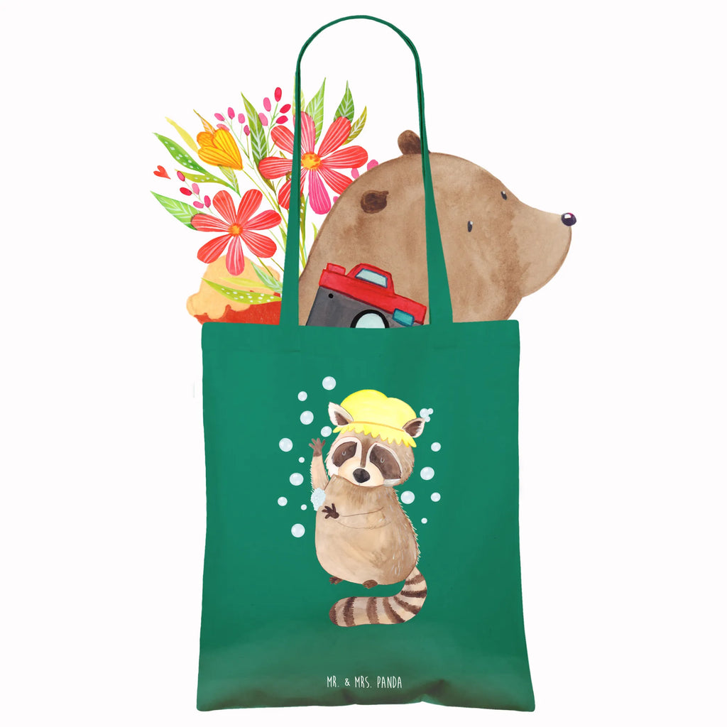 Tragetasche Waschbär Laptoptasche, Stoffbeutel, Shopper, Badetasche, Beutel, Strandtasche, Einkaufstüte, Jutebeutel, Beuteltasche, Stofftasche, Schultertasche, Tasche, Einkaufstasche, Jutetasche, Tragetasche, Umhängetasche, Tiermotive, Gute Laune, lustige Sprüche, Tiere, Tagträumen, Seifenblasen, Waschbär, waschen, Fröhlich, Plan