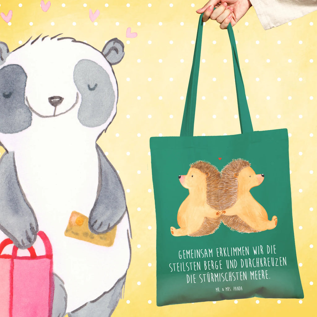 Tote bag Hedgehogs holding hands