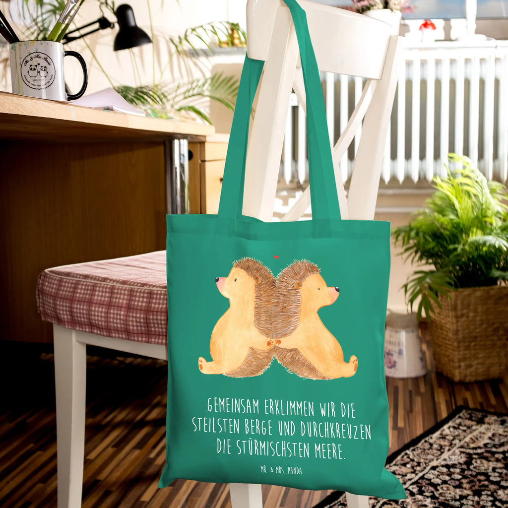 Tote bag Hedgehogs holding hands