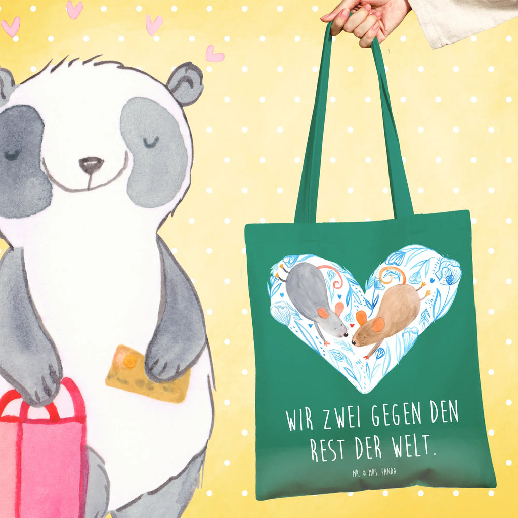 Tote bag Mice heart Strandtasche, Laptoptasche, Badetasche, Stofftasche, Jutetasche, Einkaufstasche, Shopper, Beutel, Tasche, Schultertasche, Einkaufstüte, Beuteltasche, Umhängetasche, Jutebeutel, Tragetasche, Stoffbeutel, Liebe, Partner, Freund, Freundin, Ehemann, Ehefrau, Heiraten, Verlobung, Heiratsantrag, Liebesgeschenk, Jahrestag, Hocheitstag, Hochzeit, Mäuse, Maus, Love, Geschenk für zwei, Lieblingsmensch, Liebesbotschaft, Gemeinsamkeit, Liebesbeweis