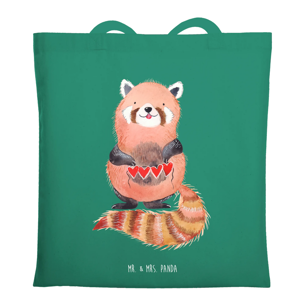 Tragetasche Roter Panda Stoffbeutel, Beuteltasche, Shopper, Einkaufstüte, Beutel, Umhängetasche, Einkaufstasche, Badetasche, Stofftasche, Jutebeutel, Schultertasche, Tragetasche, Laptoptasche, Jutetasche, Tasche, Strandtasche, Tiermotive, Gute Laune, lustige Sprüche, Tiere, Panda, Rot, Liebling, Lieblingsmensch, Liebe, Herz
