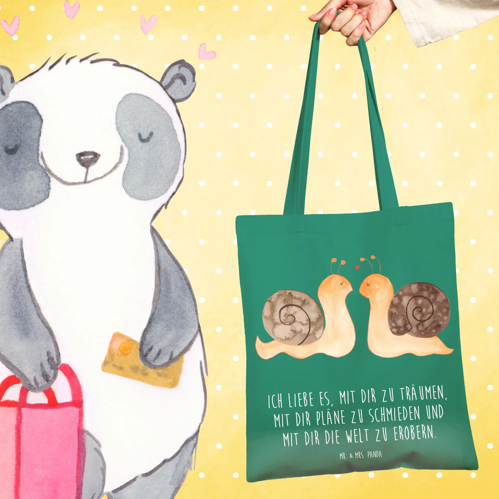Tote bag Snails in love Strandtasche, Laptoptasche, Tragetasche, Schultertasche, Tasche, Beuteltasche, Umhängetasche, Jutetasche, Einkaufstasche, Badetasche, Stofftasche, Stoffbeutel, Einkaufstüte, Shopper, Beutel, Jutebeutel, Liebe, Partner, Freund, Freundin, Ehemann, Ehefrau, Heiraten, Verlobung, Heiratsantrag, Liebesgeschenk, Jahrestag, Hocheitstag