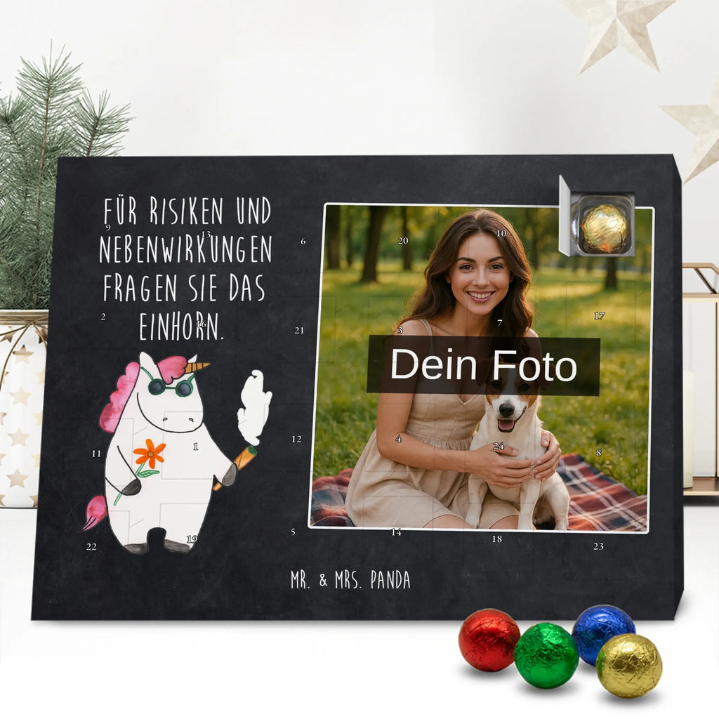 Personalisierter Schoko Foto Adventskalender Einhorn Woodstock Personalisierter Schoko Foto Adventskalender, Unicorn, Einhorn, Einhörner, Einhorn Deko, Zigarette, Spaß. Lustig, Alkohol, Joint, Woodstock, Party, Kiffen, Witzig