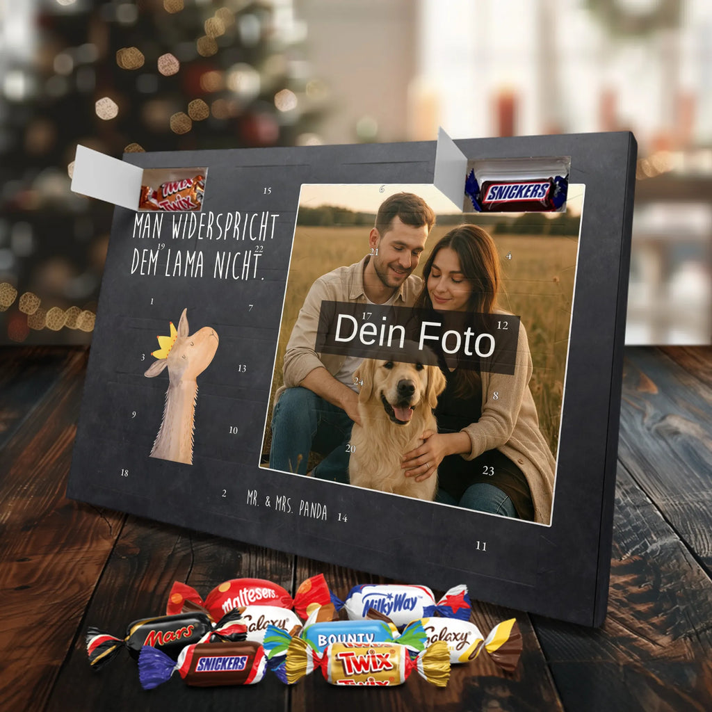 Personalisierter Schoko Foto Adventskalender Lamakopf König Personalisierter Schoko Foto Adventskalender, Lama, Alpaka, Abi, Kollegin, Chef, König, Vorgesetzter, Lamas, Abitur, Mama, Büro Kollege, Königin, Freundin, Papa