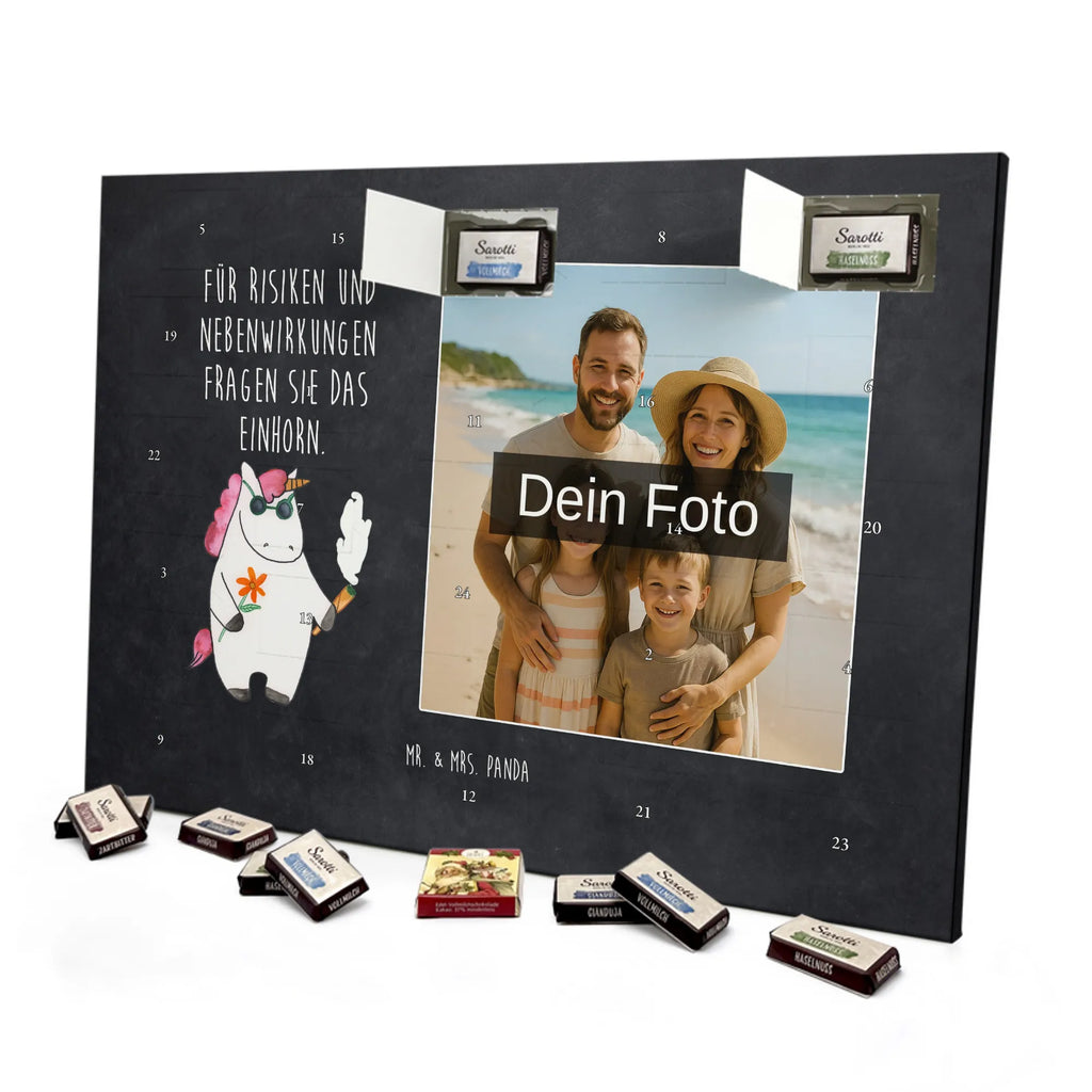 Personalisierter Schoko Foto Adventskalender Einhorn Woodstock Personalisierter Schoko Foto Adventskalender, Unicorn, Einhorn, Einhörner, Einhorn Deko, Zigarette, Spaß. Lustig, Alkohol, Joint, Woodstock, Party, Kiffen, Witzig
