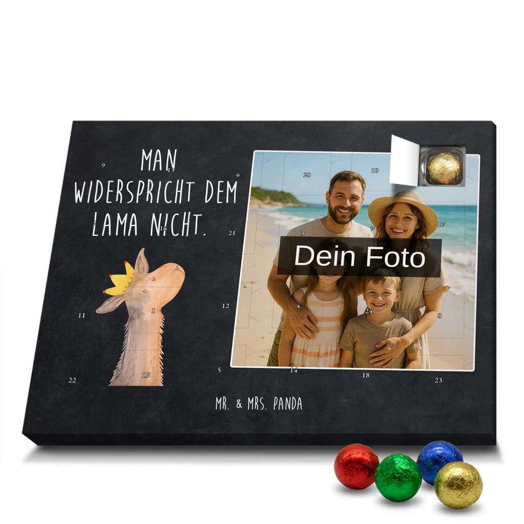 Personalisierter Schoko Foto Adventskalender Lamakopf König Personalisierter Schoko Foto Adventskalender, Lama, Alpaka, Abi, Kollegin, Chef, König, Vorgesetzter, Lamas, Abitur, Mama, Büro Kollege, Königin, Freundin, Papa