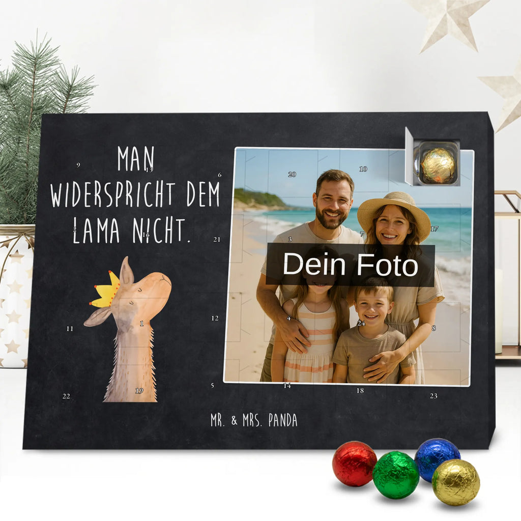 Personalisierter Schoko Foto Adventskalender Lamakopf König Personalisierter Schoko Foto Adventskalender, Lama, Alpaka, Abi, Kollegin, Chef, König, Vorgesetzter, Lamas, Abitur, Mama, Büro Kollege, Königin, Freundin, Papa