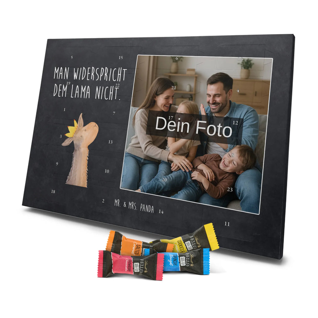 Personalisierter Schoko Foto Adventskalender Lamakopf König Personalisierter Schoko Foto Adventskalender, Lama, Alpaka, Abi, Kollegin, Chef, König, Vorgesetzter, Lamas, Abitur, Mama, Büro Kollege, Königin, Freundin, Papa