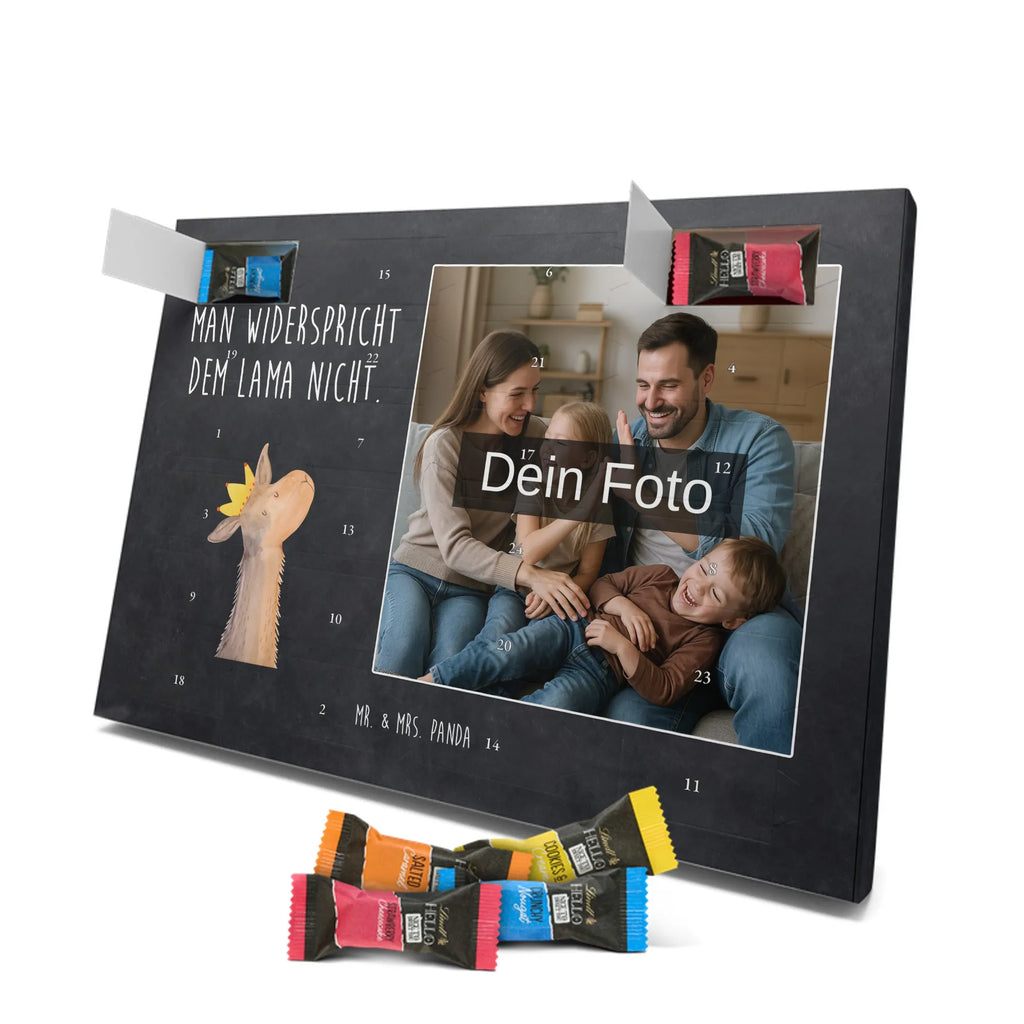 Personalisierter Schoko Foto Adventskalender Lamakopf König Personalisierter Schoko Foto Adventskalender, Lama, Alpaka, Abi, Kollegin, Chef, König, Vorgesetzter, Lamas, Abitur, Mama, Büro Kollege, Königin, Freundin, Papa
