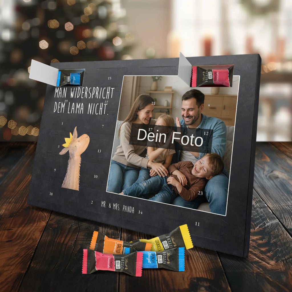 Personalisierter Schoko Foto Adventskalender Lamakopf König Personalisierter Schoko Foto Adventskalender, Lama, Alpaka, Abi, Kollegin, Chef, König, Vorgesetzter, Lamas, Abitur, Mama, Büro Kollege, Königin, Freundin, Papa