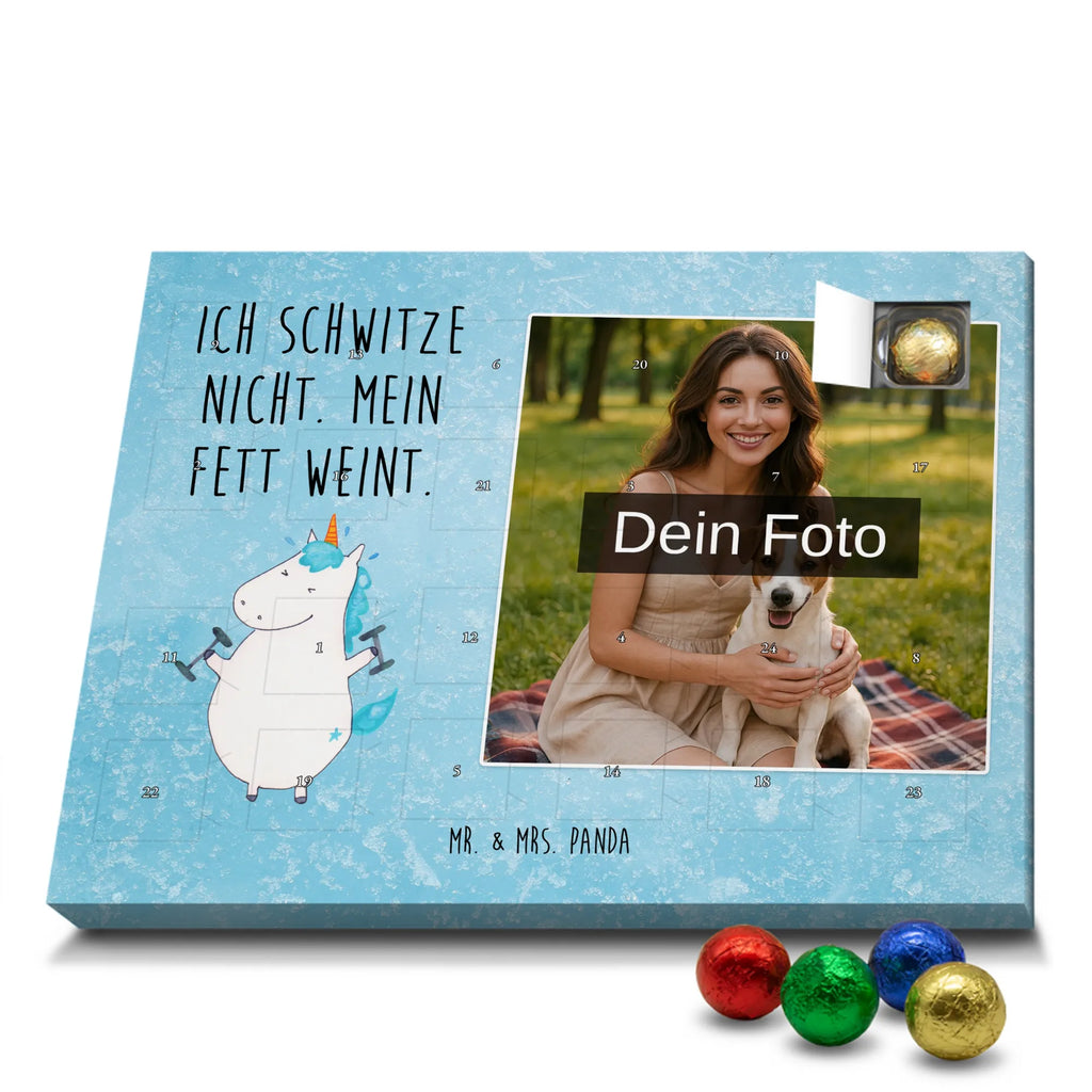 Personalisierter Schoko Foto Adventskalender Einhorn Fitness Personalisierter Schoko Foto Adventskalender, Unicorn, Einhorn, Einhörner, Einhorn Deko, Diät, Gym, Pumpen, Fitnessstudio, Sixpack, Sport, Abnehmen, Geräte, Fitness