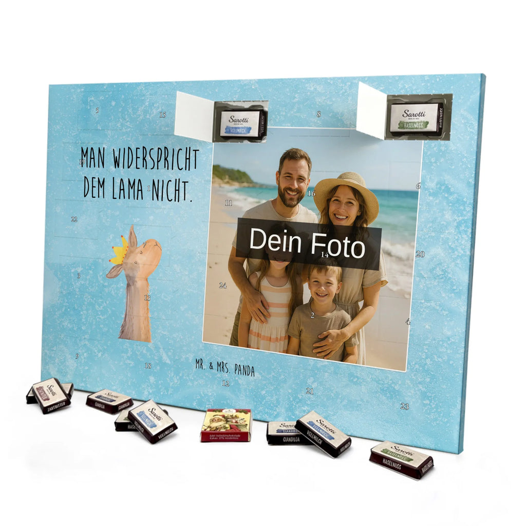 Personalisierter Schoko Foto Adventskalender Lamakopf König Personalisierter Schoko Foto Adventskalender, Lama, Alpaka, Abi, Kollegin, Chef, König, Vorgesetzter, Lamas, Abitur, Mama, Büro Kollege, Königin, Freundin, Papa