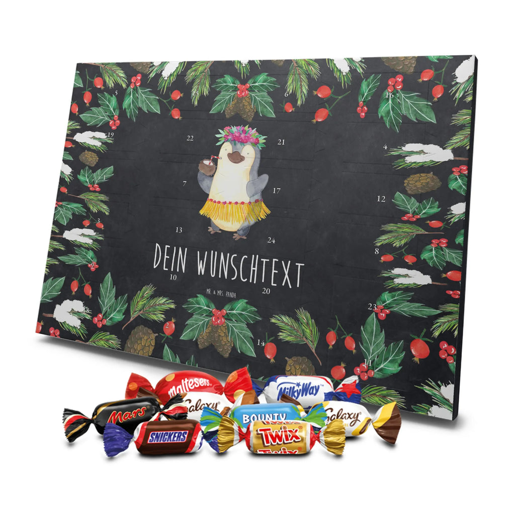  Pingwin z Kokosem Adventskalender mit Namen, Personalisierter Adventskalender, Pinguin, Aloha, Urlaub, Kokosnuss, Hawaii, Pinguine