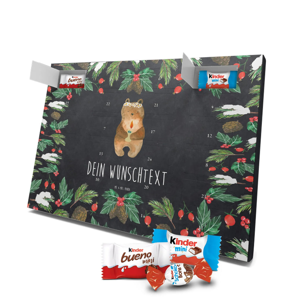 Personalisierter Schoko Adventskalender Bär Kommunion Adventskalender mit Namen, Personalisierter Adventskalender, Teddy, Bär, Teddybär, Katholisch, Taufkerze, Gottes Segen, Kommunion
