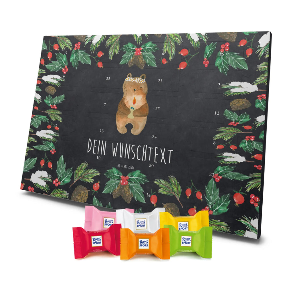 Personalisierter Schoko Adventskalender Bär Kommunion Adventskalender mit Namen, Personalisierter Adventskalender, Teddy, Bär, Teddybär, Katholisch, Taufkerze, Gottes Segen, Kommunion